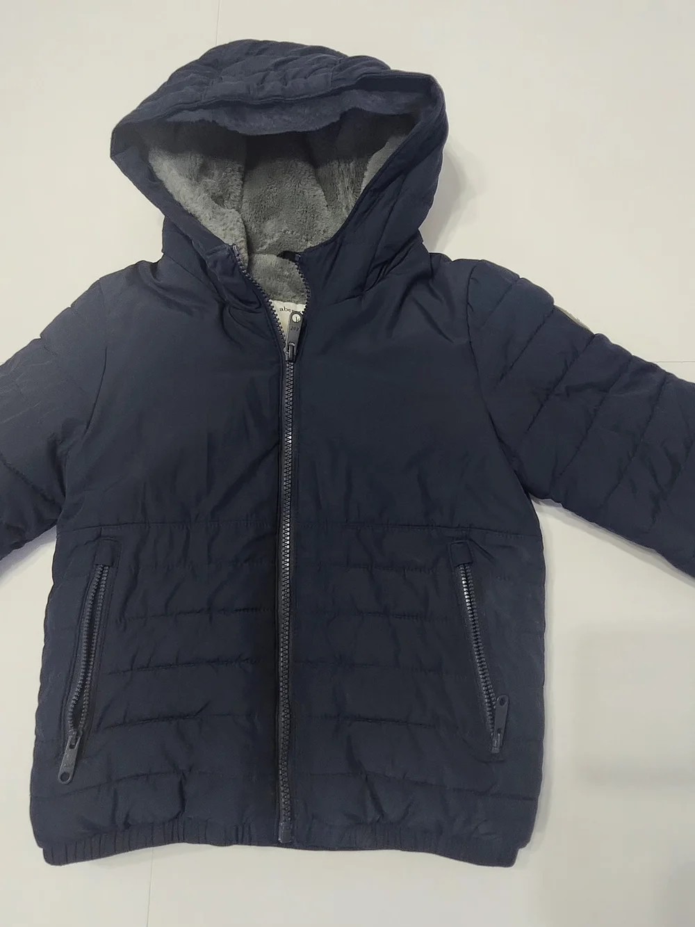 abercrombie kids Navy Hooded Puffer Jacket Size 5/6